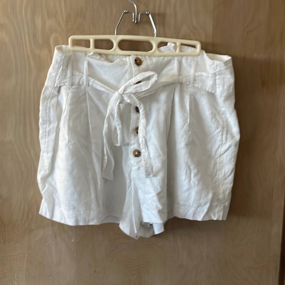 White Linen button up Shorts - Abercrombie & Fitch - XL
